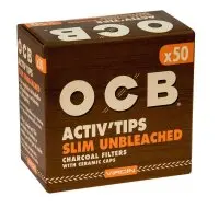 OCB Activ Tips Slim Unbleached 7mm 50er